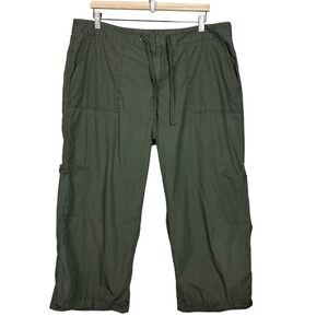 Liz Claiborne Lizwear Women Olive Green Cargo Capri Pants Size 18 Gorpcore‎ Hike